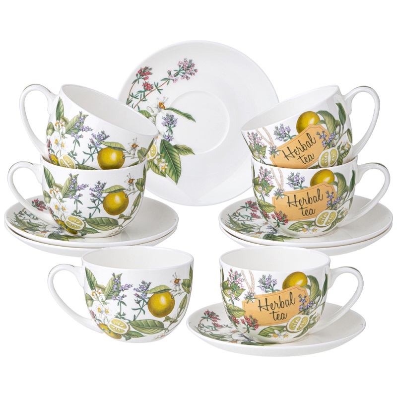 Набор чайн. "FRUIT BASKET" на 6 персон 12пр. 330мл 104-991 фарфор