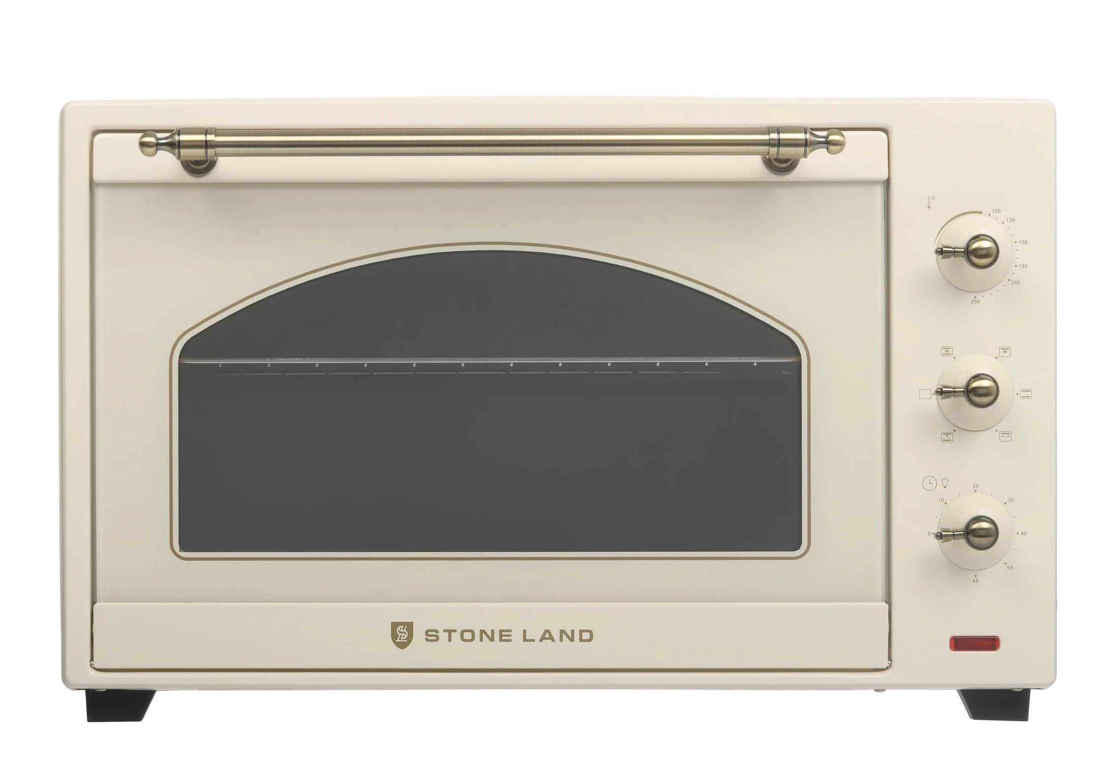 Духовка Stone Land SLO-6001C 60л 2000Вт ДВОЙНОЕ СТЕКЛОконвекция таймер КРЕМОВЫЙ
