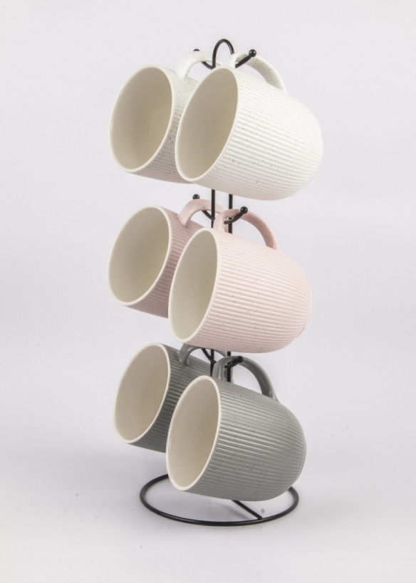 Набор кружек 6шт 370мл на мет. стенде арт.202457 (4)